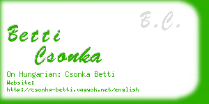 betti csonka business card